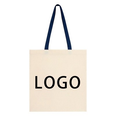 15" Custom Large Capacity Cotton Canvas Tote Bag w/16" Straps